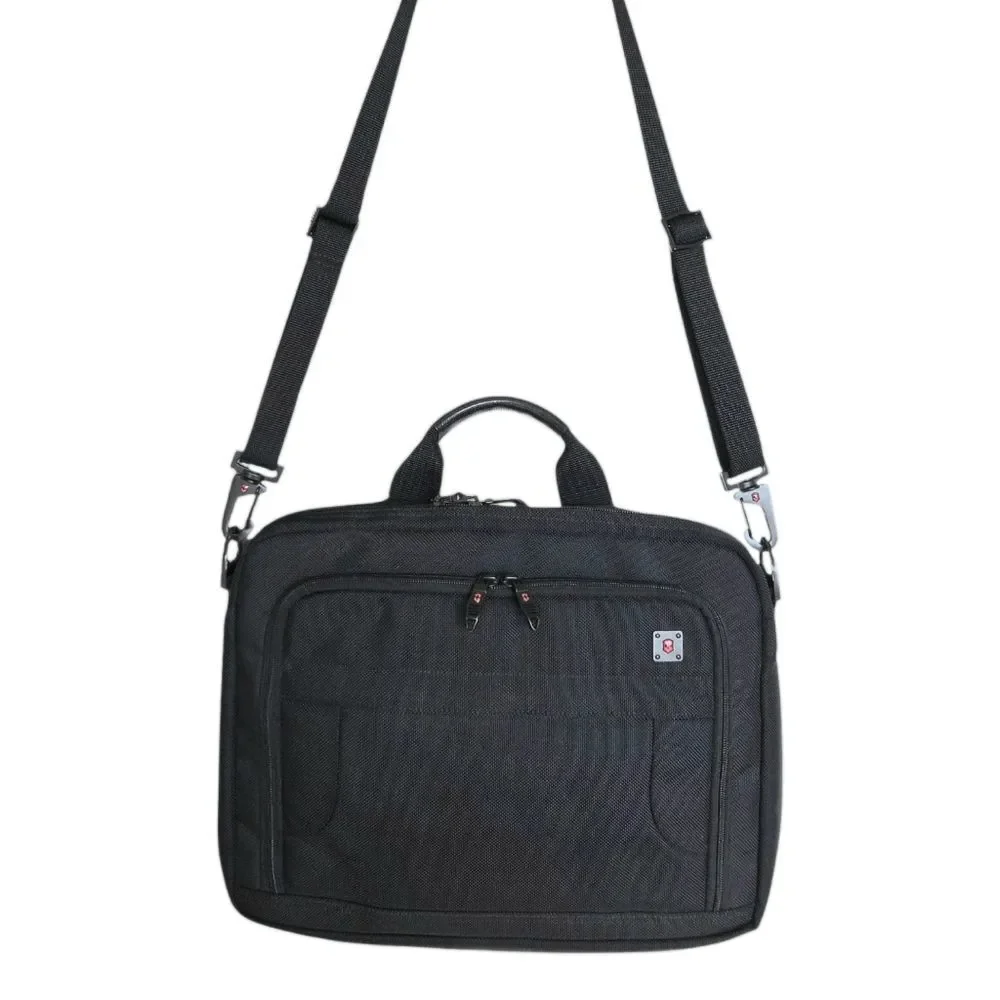Swiss Army Business Gear Laptop Briefcase Web Recruit Victorinox Black NEW - Picture 2 of 16